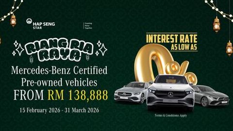 Own a certified pre-owned Mercedes-Benz this Raya from RM138,888 with 0% interest at Hap Seng Star