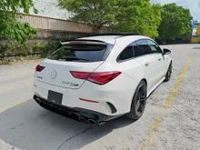 (11k-Km LOW Mileage, Grade 5A) 2022 Mercedes-Benz AMG CLA45 S Shooting Brake. AirCon Seat, Sport Exhaust, Panoramic Roof, 360 Camera, Burmester CLA45S