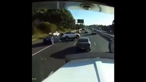 Toyota Celica Sends SUV Flying in Bizzare Crash