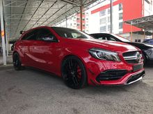 2017 MERCEDES-BENZ A45 2.0 AMG 4MATIC EXCLUSIVE PREMIUM NIGHT PACKAGE * AMG DYNAMIC PLUS * AMG AERODYNAMIC * DRIVING ASSISTANCE PACKAGE * SALE OFFER *