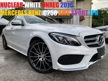 NUCLEAR WHITE UNREG 2016 MERCEDES BENZ C250 AMG SPORT JPN