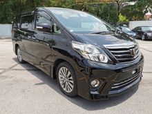 2014 Toyota Alphard 2.4 (TYPE GOLD 2) SUN ROOF AND MOONROOF 7SEATER 2POWER DOORS POWER BOOT ROOF MONITOR BLACK INTERIOR UNREGISTERED