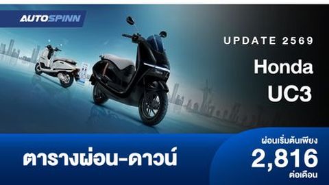 ตารางผ่อน Honda UC3 มอเตอร์ไซค์ไฟฟ้า เริ่ม 2,800 นิดๆ
