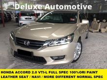 2015 Honda Accord 2.0 VTi-L Sedan FULL SERVICE RECORD UNDER WARRANTY BY HONDA MALAYSIA VTI-L FULL SPEC ORIGINAL LEATHER SEAT