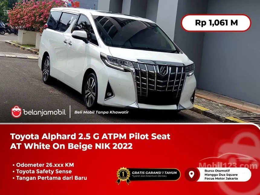 Jual Mobil Toyota Alphard 2022 G 2.5 di DKI Jakarta Automatic Van Wagon Putih Rp 1.061.000.000