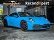 Recon UNREG 2020 Porsche 911 CARRERA 4S 992 3.0 C4S Coupe Miami Blue Red Leather