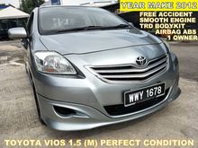 2012 Toyota Vios 1.5 J (M) PERFECT CONDITION WITH TRD BODYKIT FREE ACCIDENT SAVE PETROL