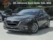 Used 2014/2015 Mazda 3 2.0 SKYACTIV-G Sedan BM Sunroof PaddleShift Keyless PushStart NAVI ReverseCamera CBU FULLSPEC LikeNEW Reg.2015 - Cars for sale