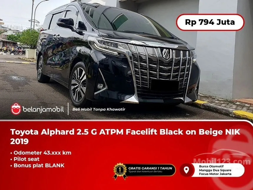 Jual Mobil Toyota Alphard 2019 G 2.5 di DKI Jakarta Automatic MPV Hitam Rp 794.000.000