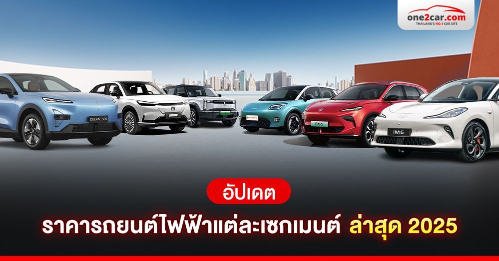 อัปเดต: ราคารถยนต์ไฟฟ้าแต่ละกลุ่ม ล่าสุด 2025