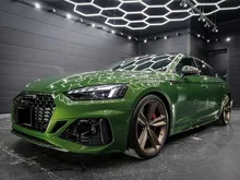 2022 Audi RS5 Sportback 2.9 4WD, AIS 5-point, Sonoma Green, RS Design Package, RS Sport Exhaust, White Leather, Red Calipers, INCOMING STOCK