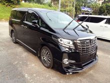 2016 Toyota Alphard 2.5 G SC Package Modellista Kit/ Surround Camera /JBL System/ Rear Entertainment/ 15 Speaker/ Sunroof/ Full Leather/ Full Spec