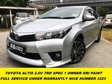 2017 Toyota Corolla Altis 2.0 V Sedan FULL SERVICE RECORD UNDER WARRANTLY TIPTOP CONDITION