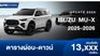 ตารางผ่อน ISUZU MU-X 2025-2026 เพิ่มออปชั่น ราคาเดิมทุกรุ่นย่อย