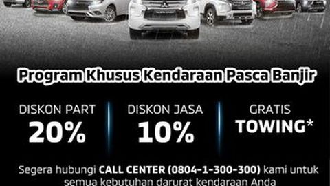 Mitsubishi Berikan Beragam Kemudahan Perawatan Kendaraan Bagi Korban Banjir