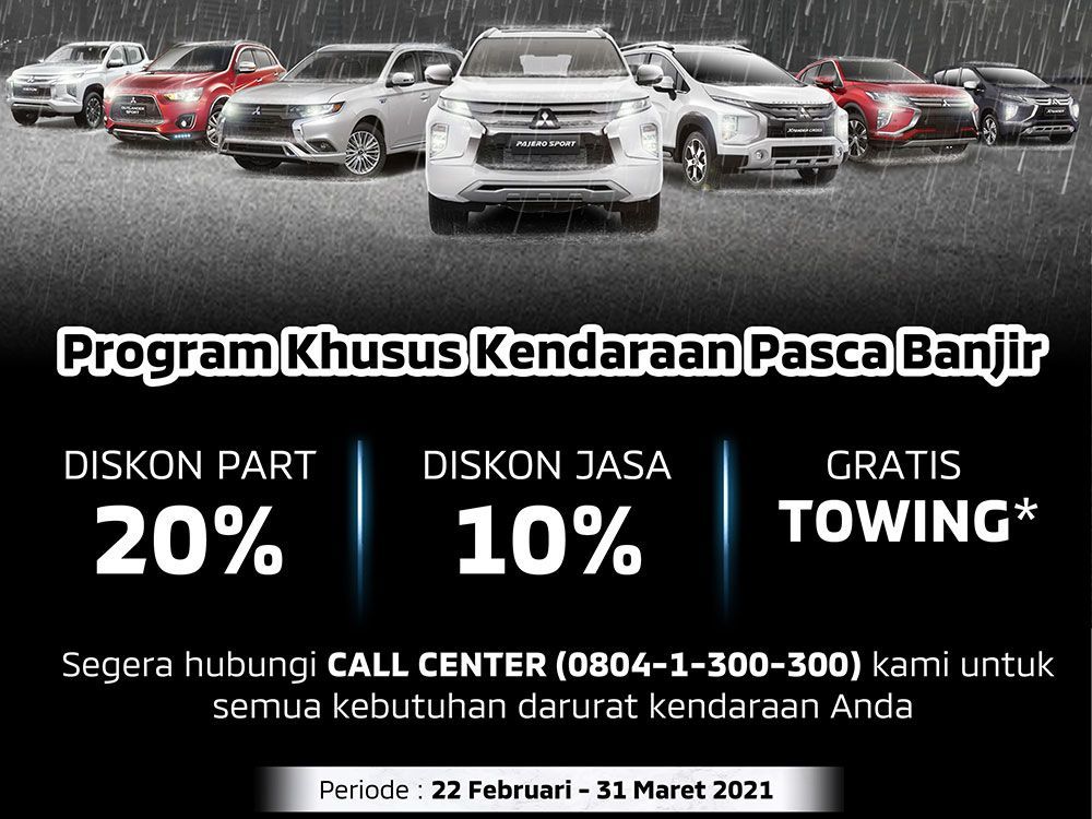 Mitsubishi Berikan Beragam Kemudahan Perawatan Kendaraan Bagi Korban Banjir