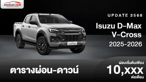 ตารางผ่อน Isuzu D-Max V-Cross อัปเกรดระบบ ADAS