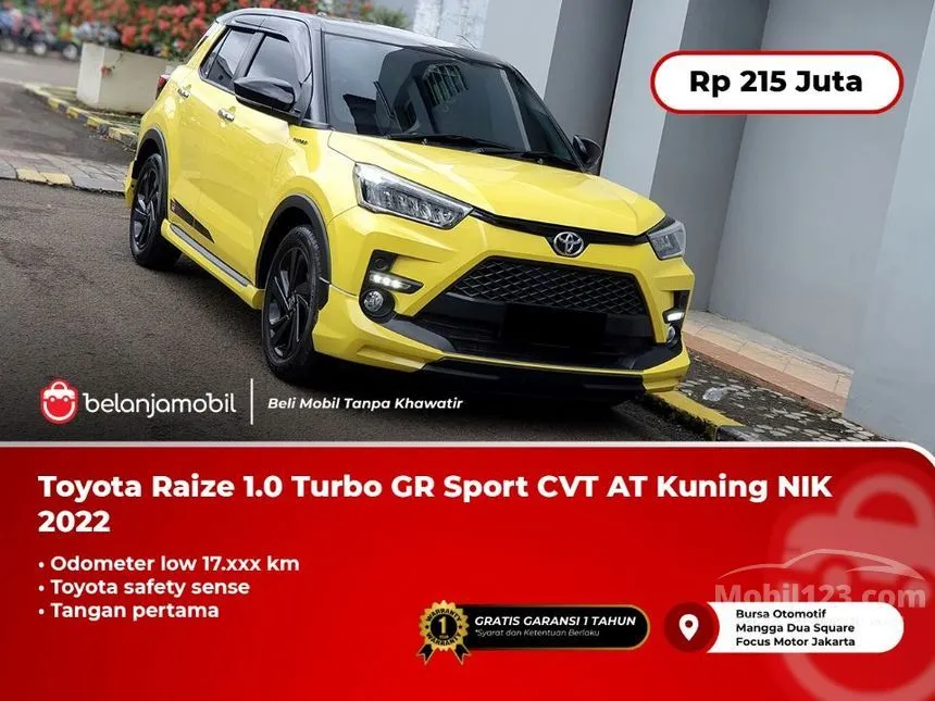 Jual Mobil Toyota Raize 2022 GR Sport TSS (2 Tone) 1.0 di Jawa Barat Automatic SUV Kuning Rp 215.000.000