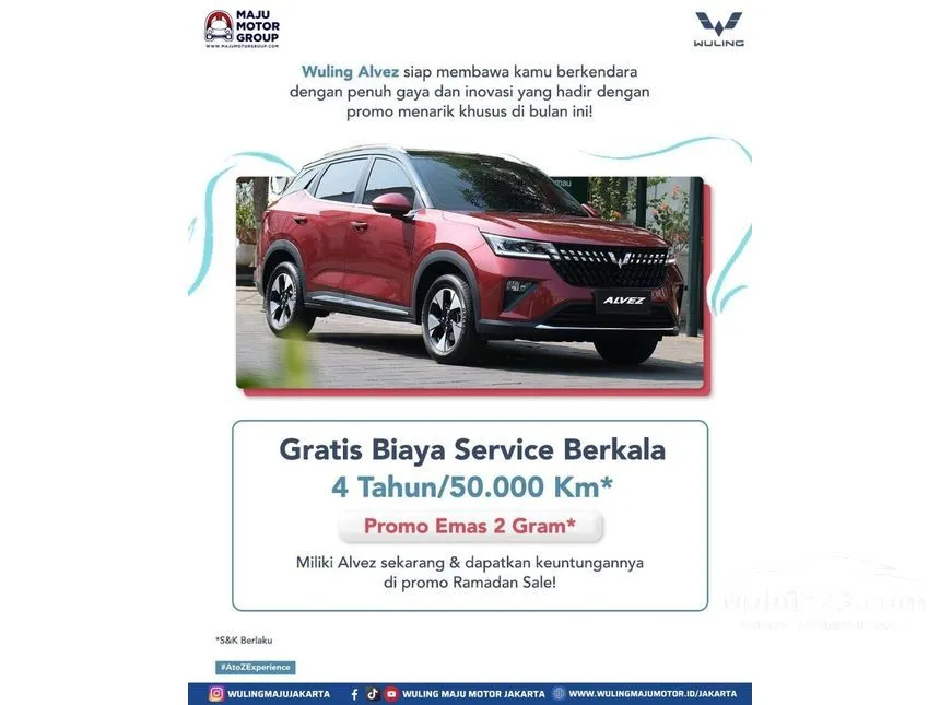 Jual Mobil Wuling Alvez 2024 EX 1.5 di Jawa Barat Automatic Wagon Lainnya Rp 267.899.000