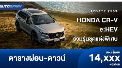 ตารางผ่อน Honda CR-V e:HEV รวมรุ่นชุดแต่งพิเศษ