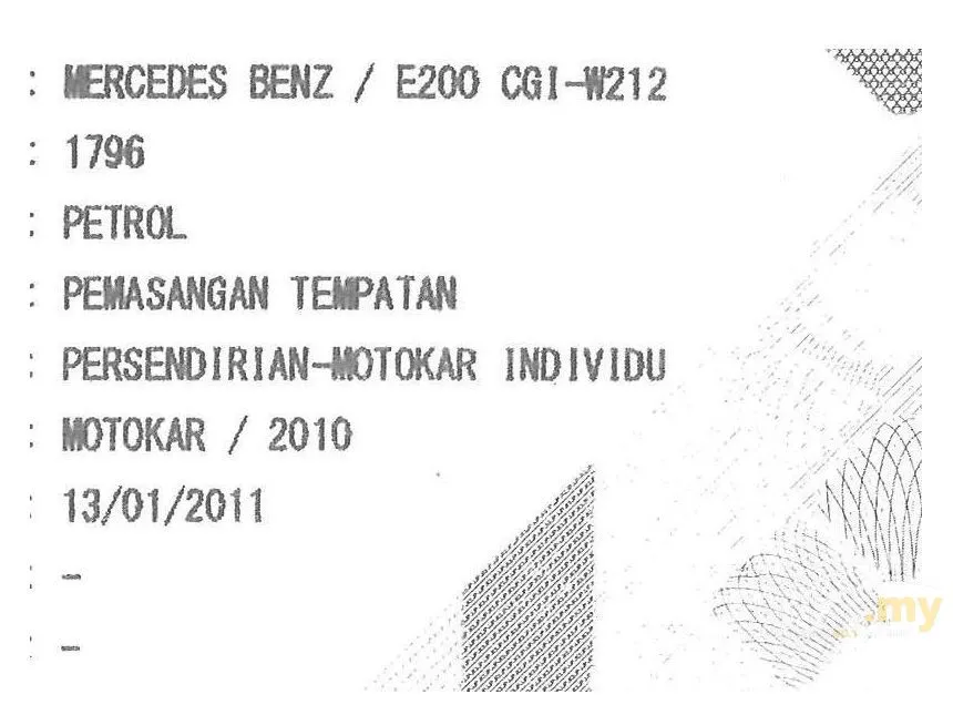 2010 Mercedes-Benz E200 CGI Avantgarde Sedan