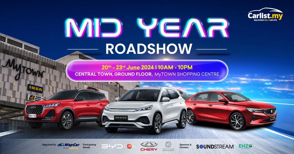 Carlist.my's Mid-Year Roadshow is back! 20-23 June at MYTOWN Shopping Centre