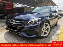 2016 Mercedes-Benz C200 2.0 Avantgarde (A) , Low Mileage , Full Service , Warranty till 2020 ** 1 Owner **