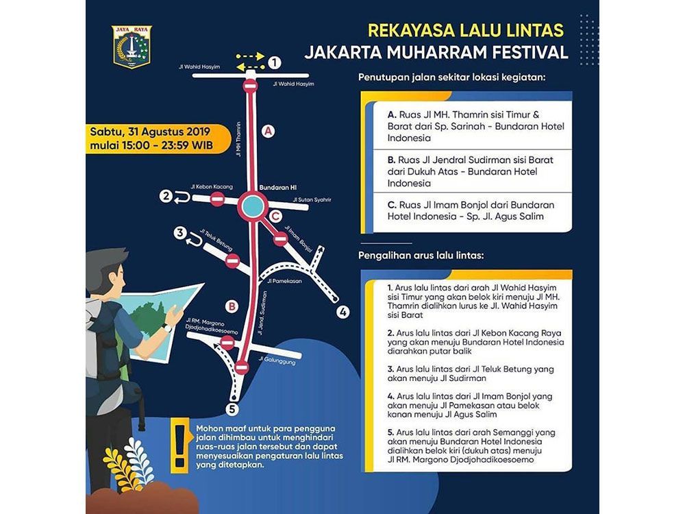 Sambut Jakarta Muharram Festival, Besok Sejumlah Jalan Ditutup