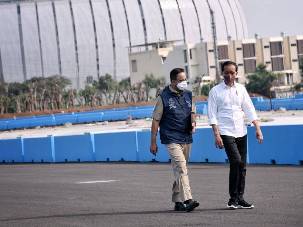 Begini Komentar Jokowi Usai Lihat Sirkuit Formula E Jakarta Bareng Anies