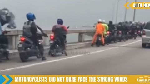 Strong Winds On Penang Bridge Causes Chaos For Motorcyclists