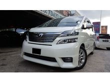 Toyota Vellfire 2.4 Z PLATINUM 2014,NEW FACELIFT MODEL,7 SEATER,SUN MOON ROOF,2 POWER DOORS,ORIGINAL PEARL WHITE COLOUR,NO GST CHARGES,ONE DATIN OWNER
