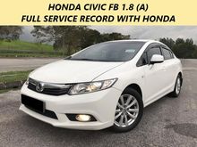 2014 Honda CIVIC FB Facelift 1.8 (A) FULL SERVICE RECORD WITH HONDA
