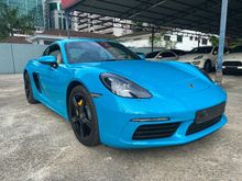 2017 Porsche 718 2.0 Cayman Miami Blue (Full Leather, Sport Steering, Memory Seat, PDLS)