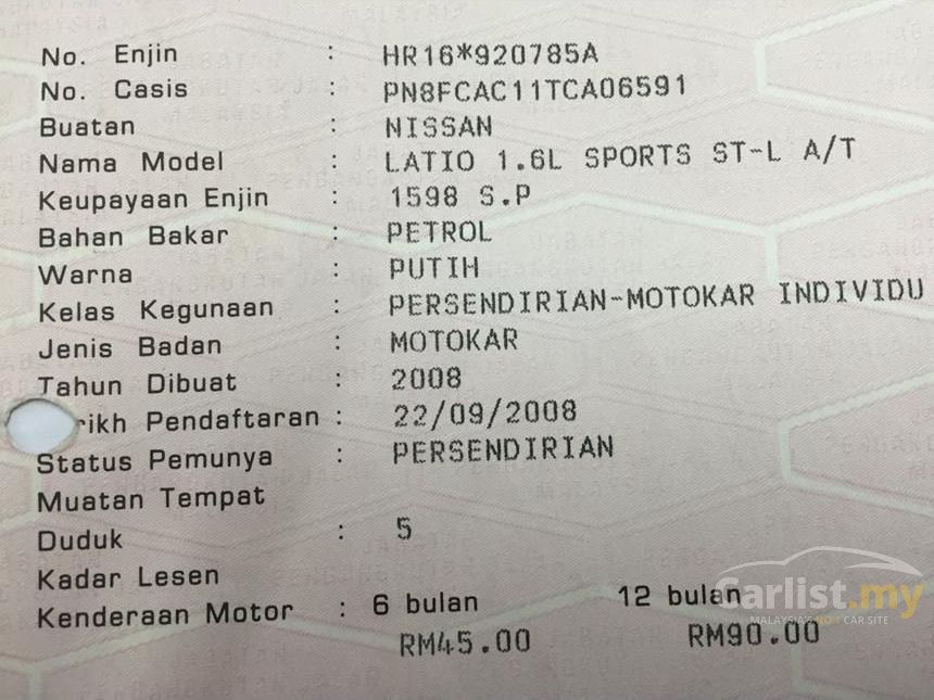 Nissan Latio 2008 St L Sport 1 6 In Kuala Lumpur Automatic Hatchback 2008 Nissan Latio St L Sport Hatchback