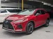 Recon 2019 Lexus RX300 2.0 F Sport SUV Facelift, AWD, Radiant Red Limited, Low Mileage, Pan Roof, 360 Cam, Red Leather, BSM, LKA - Cars for sale