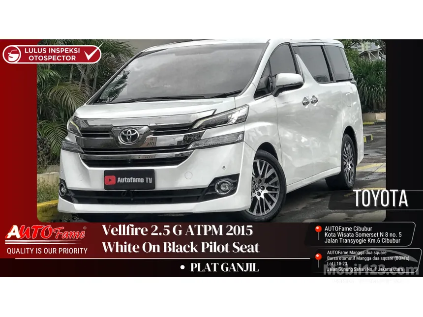 Jual Mobil Toyota Vellfire 2015 G 2.5 di DKI Jakarta Automatic MPV Putih Rp 475.000.000