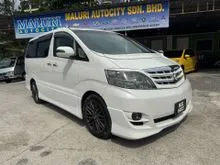 2xPower Door,Power Boot,Sun/MoonRoof,Leather 7 Seater,Driver Power Seat,Android Player,Roof Monitor-2007/10 Toyota Alphard 3.0 MZ G-Edition MPV