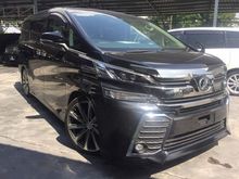 2016 Toyota Vellfire 2.5 ZG SUNROOF UNREG *** 20 INCH RIM + PRECRASH + SUNROOF ***