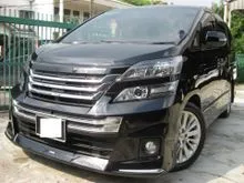 2012 Toyota Vellfire 2.4 Z (A) Modelista Aerotourer Edt 2 Power Door Black Interior Alpine Rear Monitor Like New Condition 1 Malay Owner.