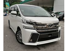 ( MONTHLY ONLY RM2,XXX ) , LOW DOWNPAYMENT 2017 Toyota Vellfire 2.5 ZG MPV
