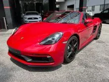 2018 Porsche 718 2.5 Boxster GTS Convertible Red (Sport Exhaust Mode, GTS Sport Seat, PASM, PCM, Red Colour Meter, 20 Inch Sport Rim)