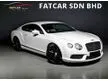 Used BENTLEY CONTINENTAL GT 4.0 V8 COUPE #LOW MIL 57K KM #PEARL WHITE INTERIOR #MASSAGE SEAT + NAIM SOUND SYSTEM #MULLINER DRIVING SPECIFICATION