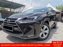 2015 Lexus NX200t 2.0 Luxury High Spec, Sunroof , Reverse Cam, Navigation ** Full Service, 1 Owner **