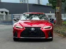 UNREG 2022 LEXUS IS300 F SPORT MODE S  20K KM SAHAJA, GRADE 4.5A, LIMITED RED WITH RARE GREY & BLACK INTERIOR  SUNROOF, VENTILATED SEATS  360 CAMERA