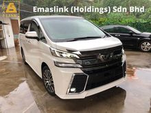 2016 Toyota Vellfire 2.5 ZG 7seather Original 360View Camera Sun Roof Home Theater JBL Sounds Pre Crash System LED Light Push Start 7G