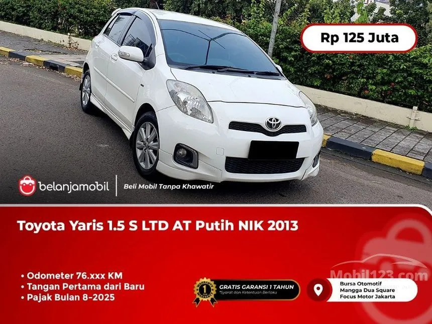 Jual Mobil Toyota Yaris 2013 S 1.5 di DKI Jakarta Automatic Hatchback Putih Rp 125.000.000