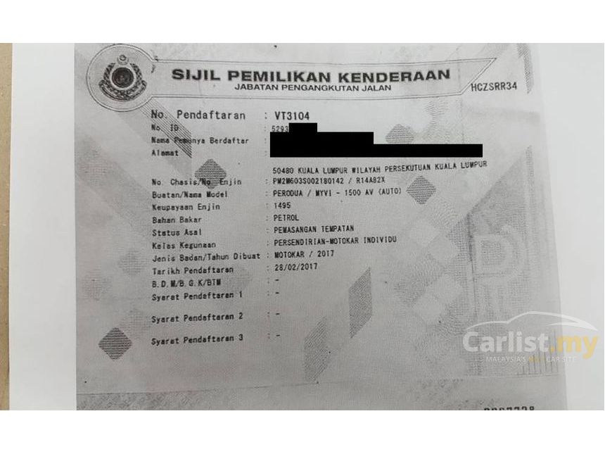 Perodua Myvi 2017 Advance 1.5 in Selangor Automatic 
