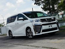 2018 Toyota Vellfire 2.5 Z G Edition JBL 4 CAM, SUNROOF, BSM, DIM