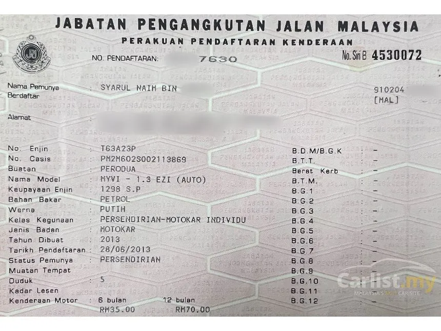 2013 Perodua Myvi SE Hatchback