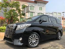 2017 Toyota Alphard 2.5 G Van Wagon Nik17 G ATPM Full Option Black On Beige Km10rb Pilot Seat TDP.225JT